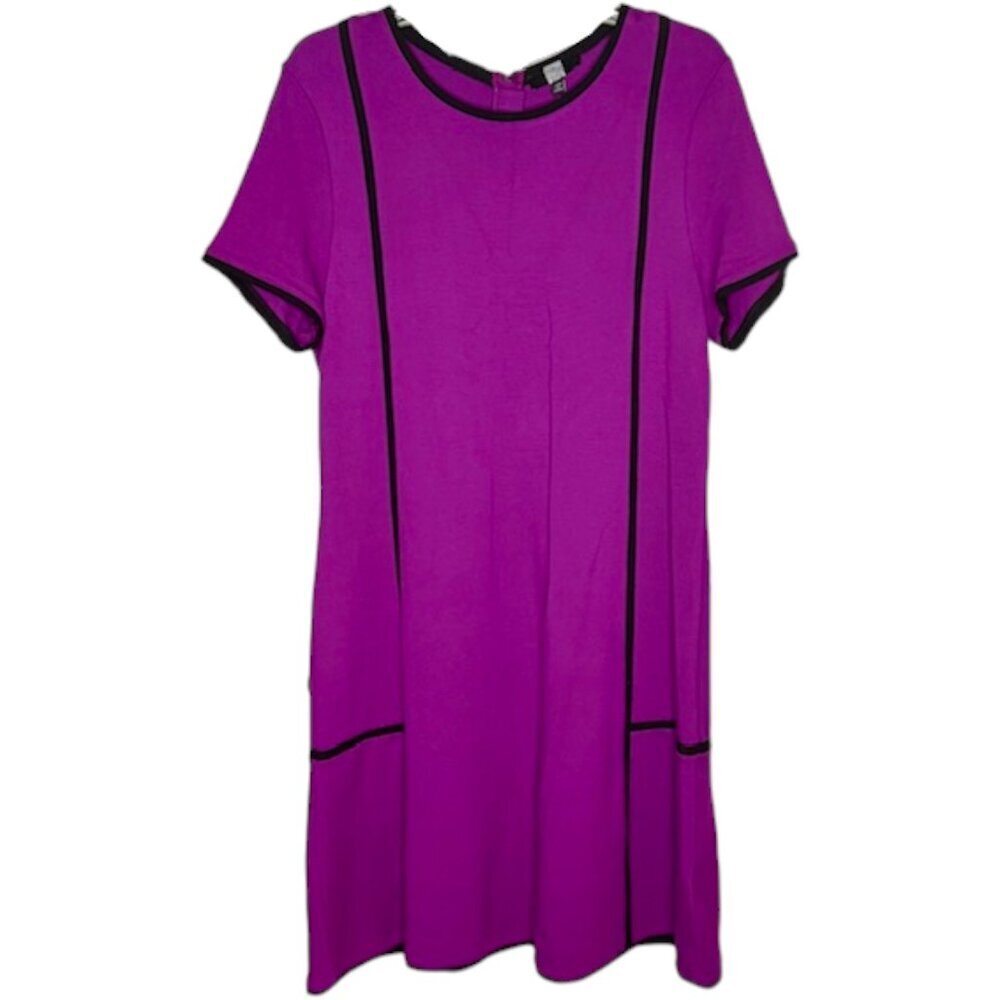 Saks Fifth Avenue Cap Sleeve Dress w/Contrast Accents - Rapsberry - XL
